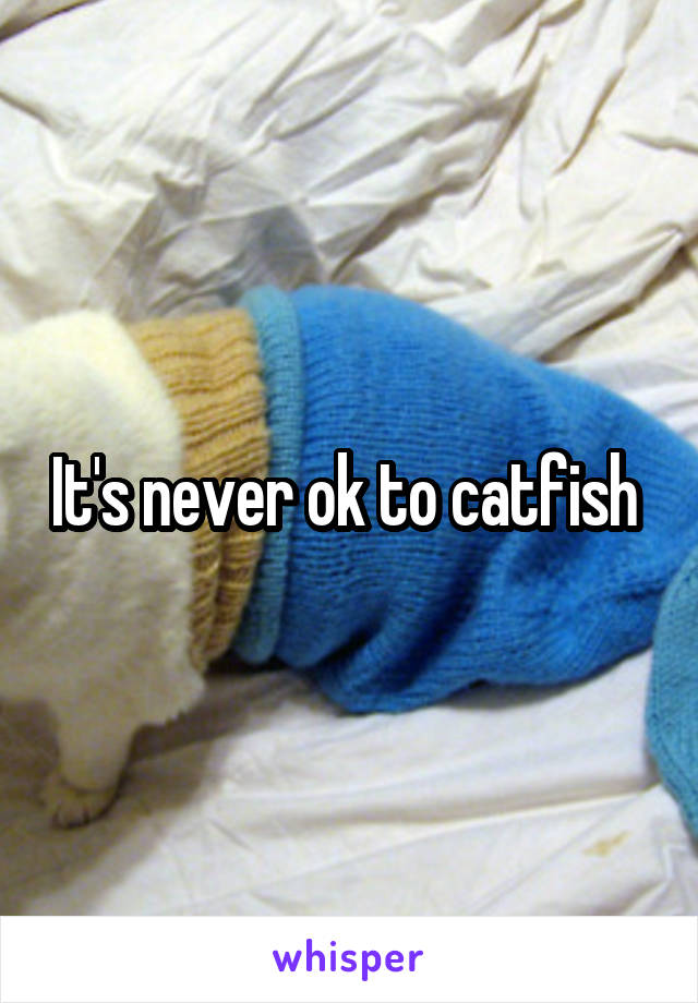 It's never ok to catfish 