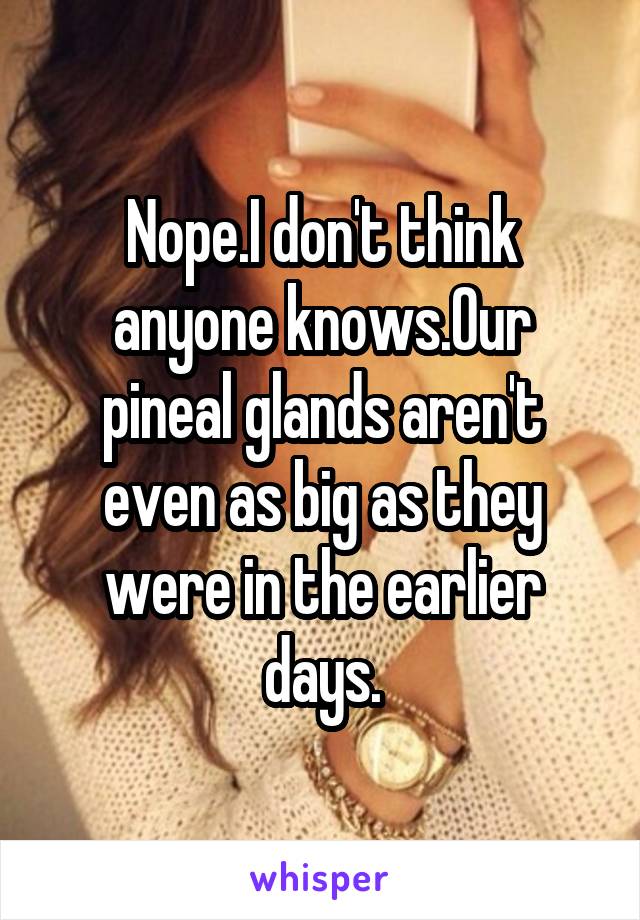 Nope.I don't think anyone knows.Our pineal glands aren't even as big as they were in the earlier days.