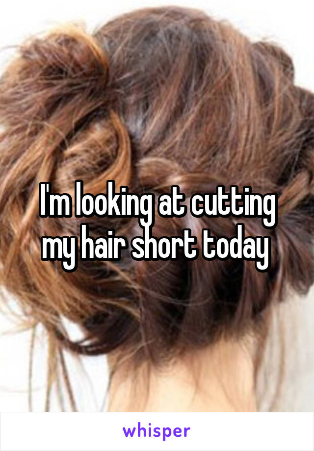 I'm looking at cutting my hair short today 