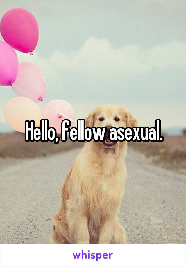 Hello, fellow asexual.