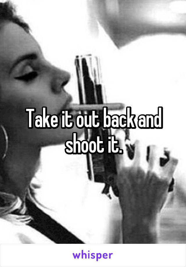 Take it out back and shoot it.