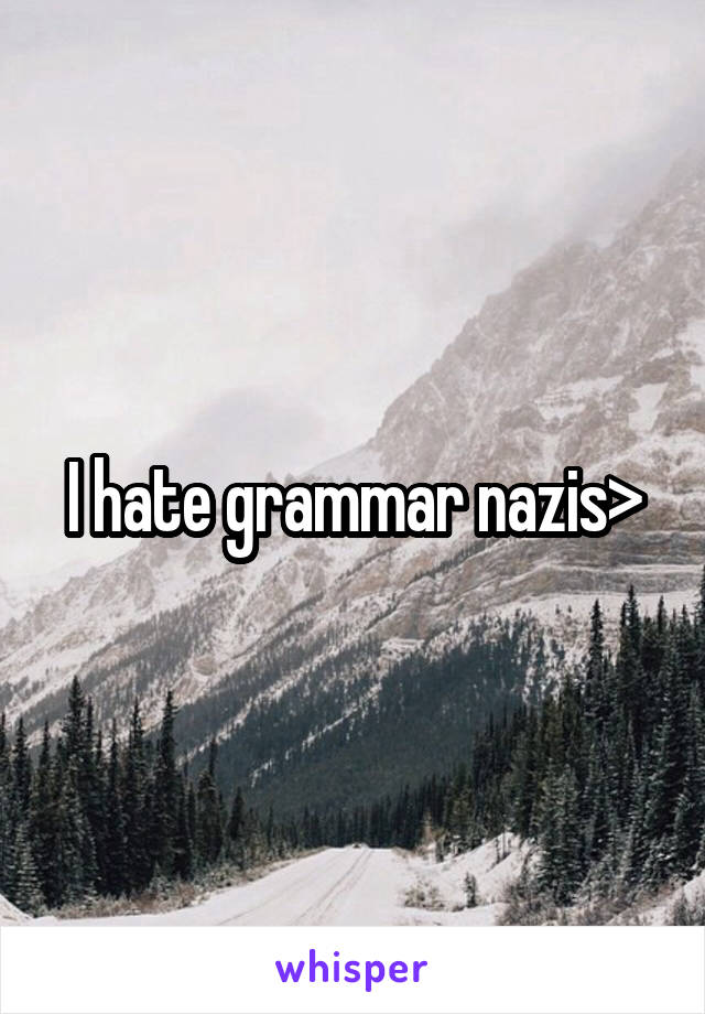 I hate grammar nazis>