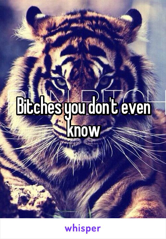 Bitches you don't even know