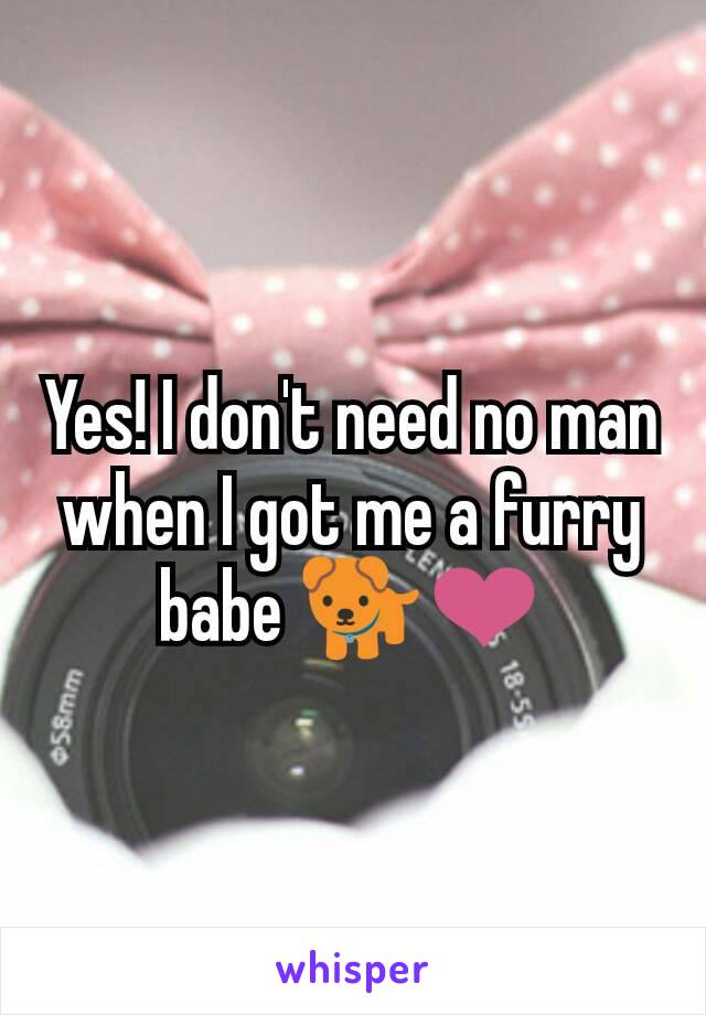 Yes! I don't need no man when I got me a furry babe 🐕❤