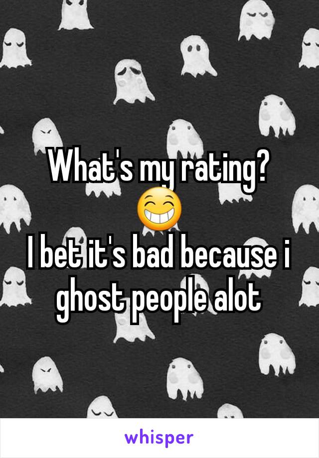 What's my rating? 😁
I bet it's bad because i ghost people alot