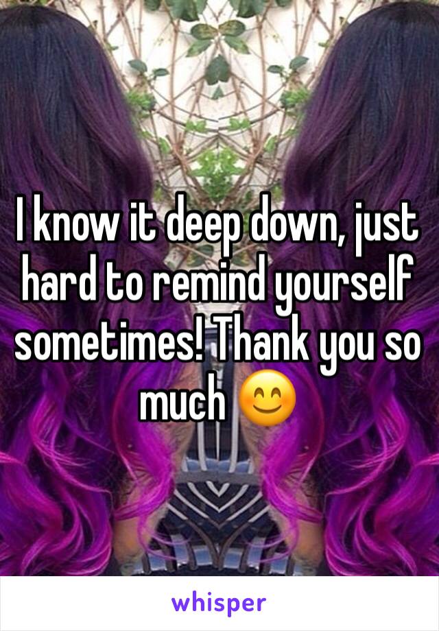 I know it deep down, just hard to remind yourself sometimes! Thank you so much 😊