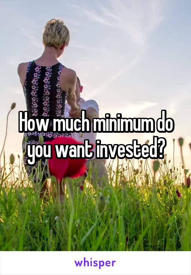 How much minimum do you want invested?