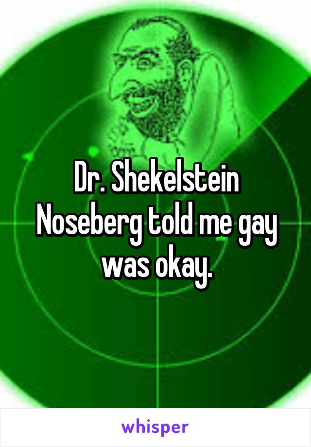 Dr. Shekelstein Noseberg told me gay was okay.