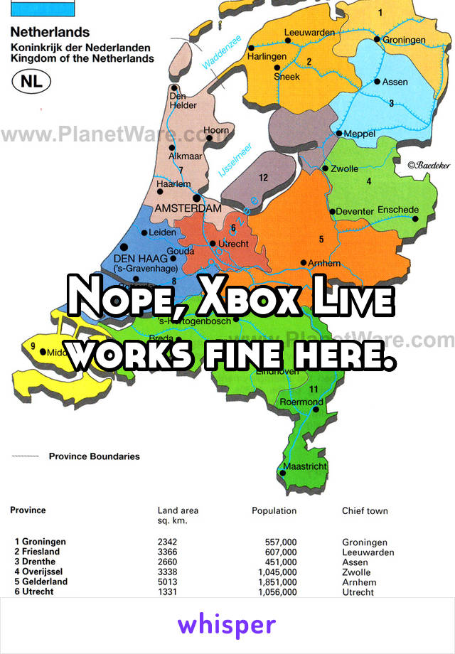 Nope, Xbox Live works fine here.