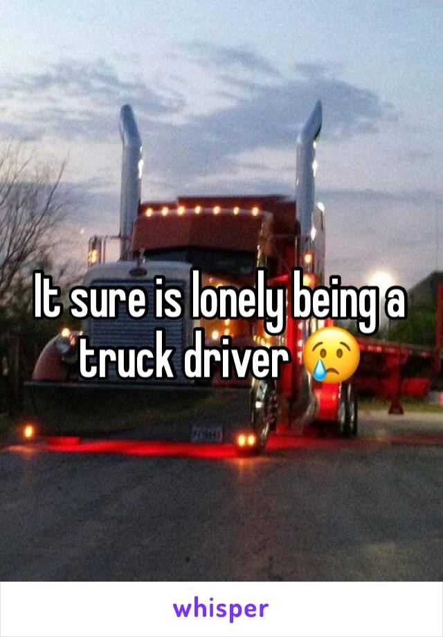 It sure is lonely being a truck driver 😢