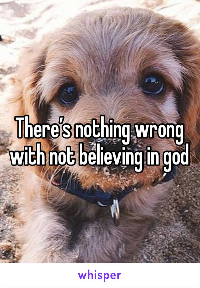 There’s nothing wrong with not believing in god 