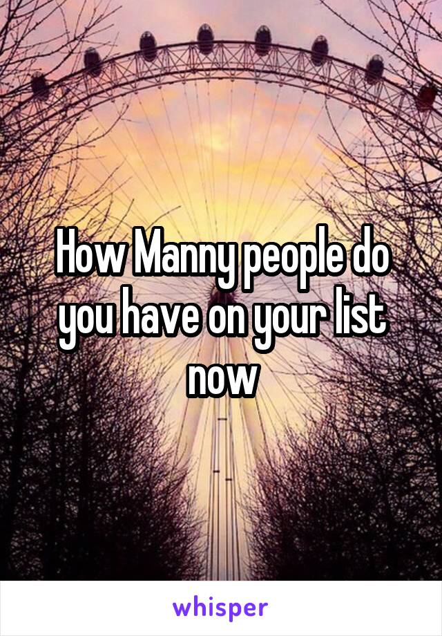 How Manny people do you have on your list now