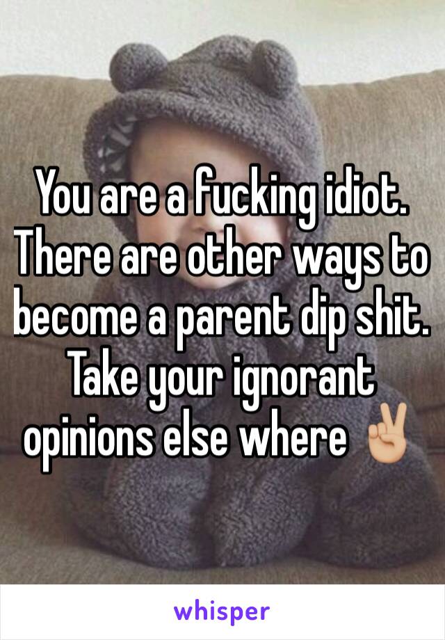 You are a fucking idiot. There are other ways to become a parent dip shit. Take your ignorant opinions else where ✌🏼