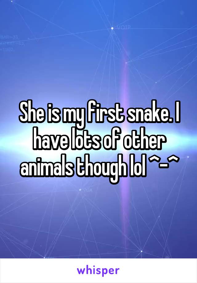 She is my first snake. I have lots of other animals though lol ^-^
