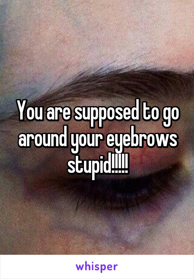 You are supposed to go around your eyebrows stupid!!!!!