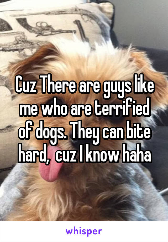 Cuz There are guys like me who are terrified of dogs. They can bite hard,  cuz I know haha
