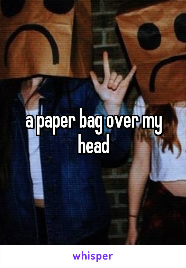 a paper bag over my head