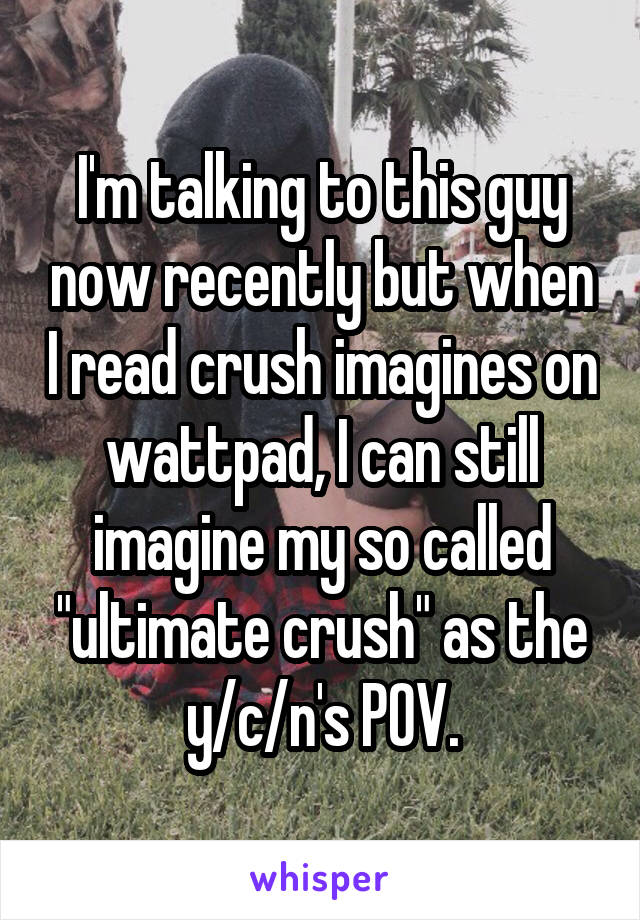 I'm talking to this guy now recently but when I read crush imagines on wattpad, I can still imagine my so called "ultimate crush" as the y/c/n's POV.
