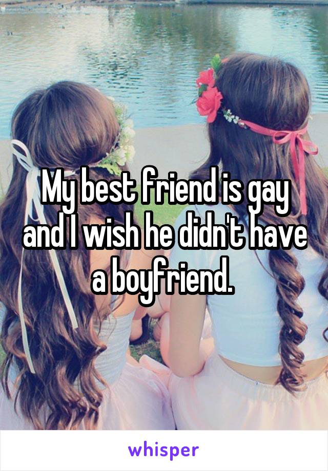 My best friend is gay and I wish he didn't have a boyfriend. 