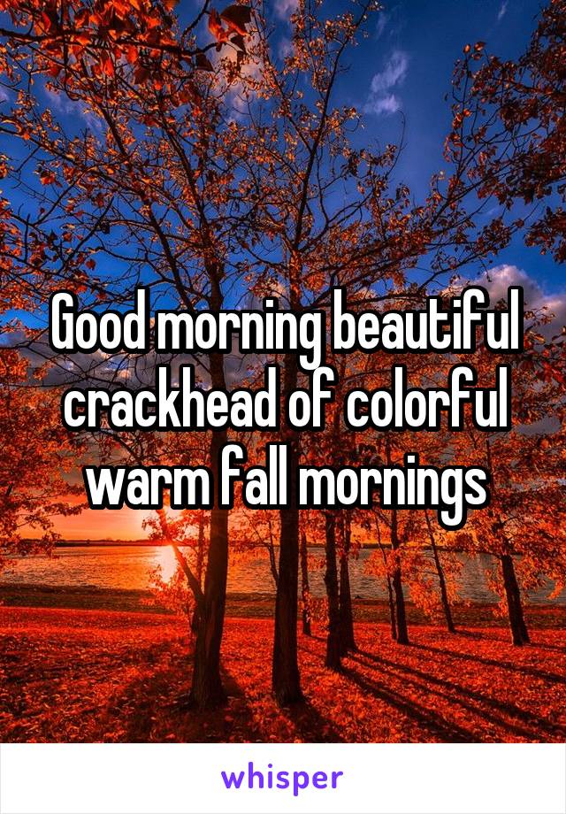 Good morning beautiful crackhead of colorful warm fall mornings