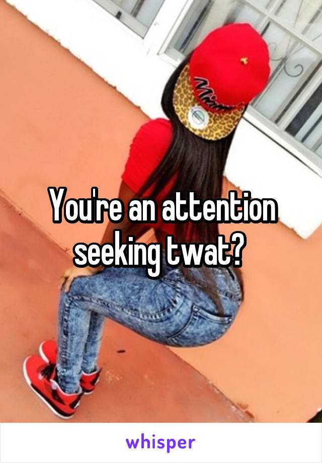 You're an attention seeking twat? 