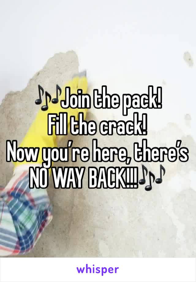 🎶Join the pack!
Fill the crack!
Now you’re here, there’s NO WAY BACK!!!🎶