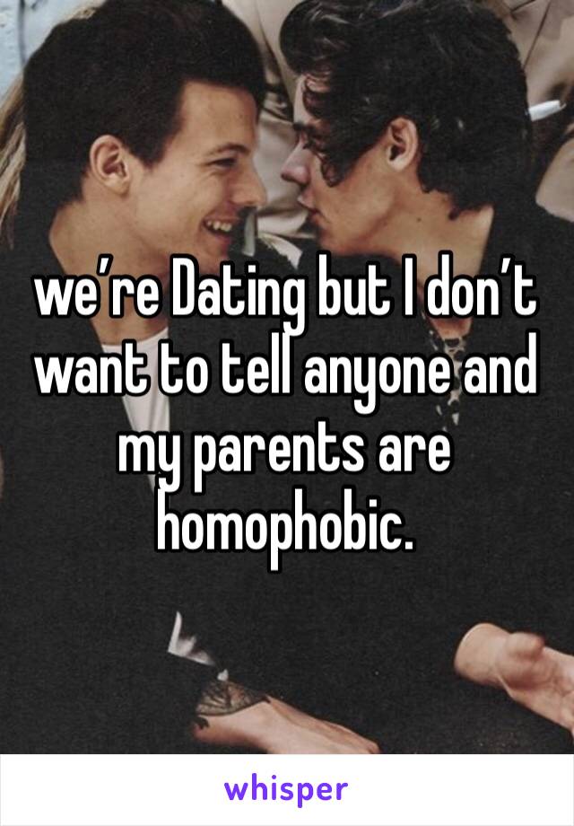 we’re Dating but I don’t want to tell anyone and my parents are homophobic.