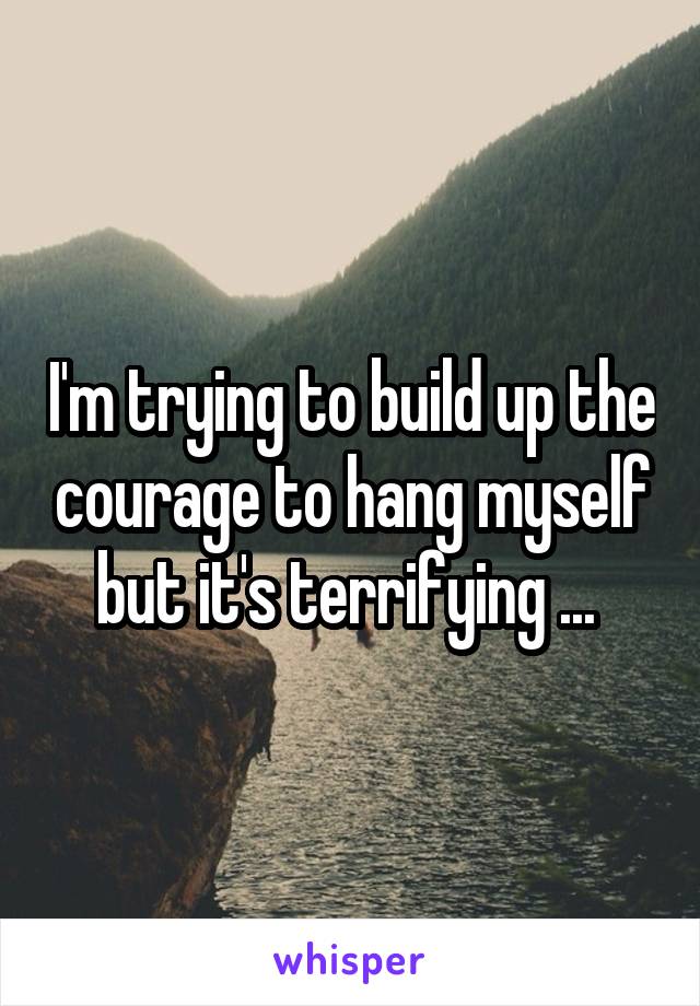 I'm trying to build up the courage to hang myself but it's terrifying ... 