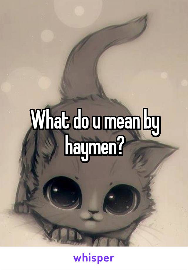 What do u mean by haymen?