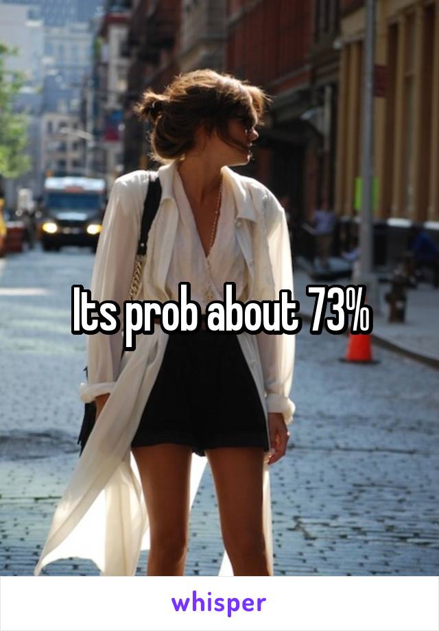 Its prob about 73%