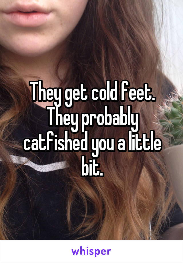 They get cold feet.
They probably catfished you a little bit.