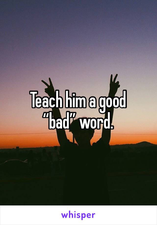 Teach him a good “bad” word. 