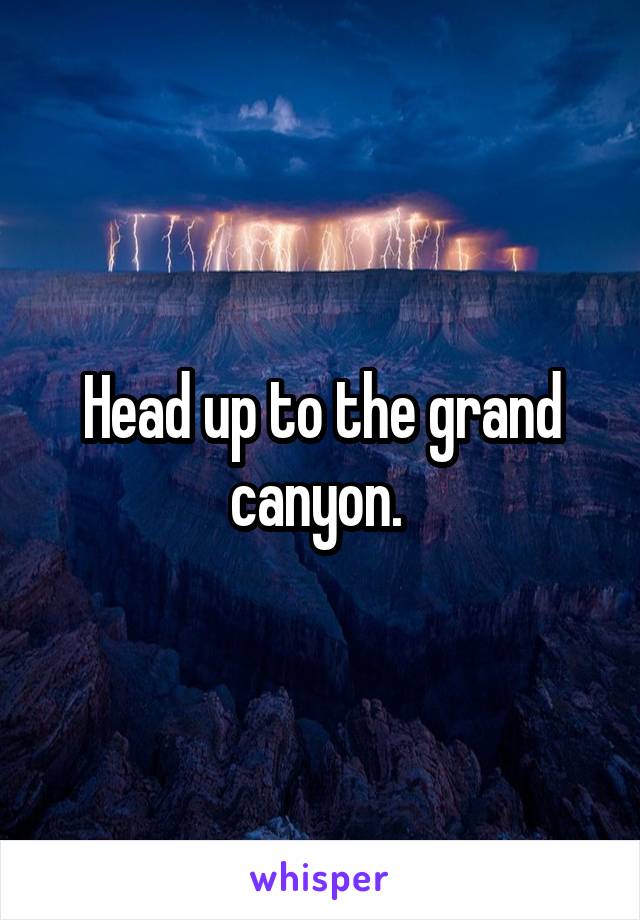 Head up to the grand canyon. 