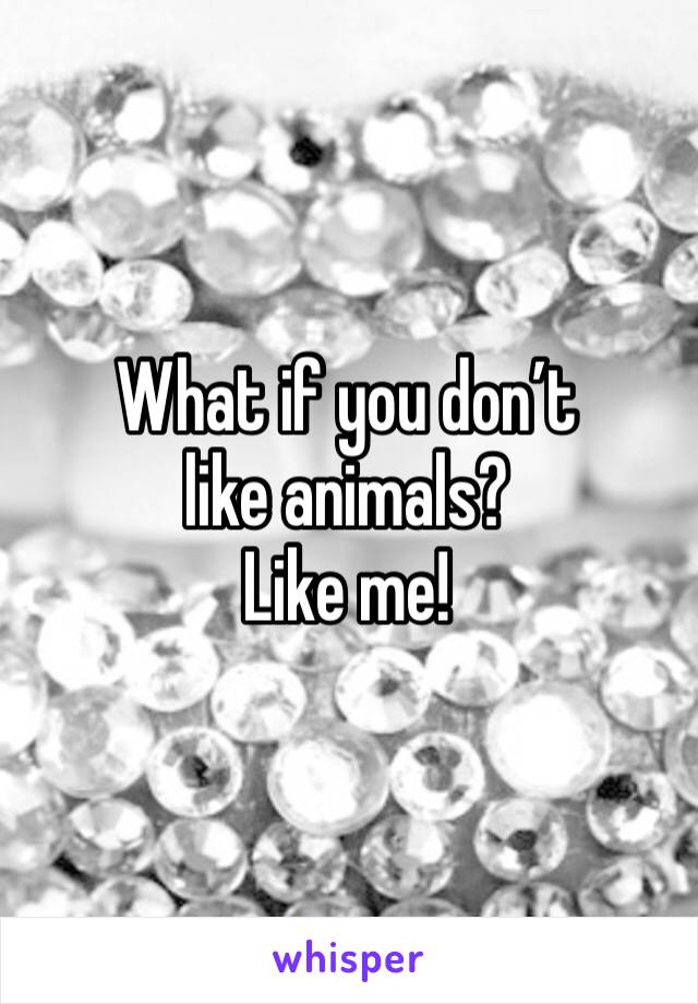 What if you don’t like animals?
Like me!