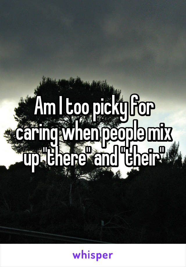 Am I too picky for caring when people mix up "there" and "their"