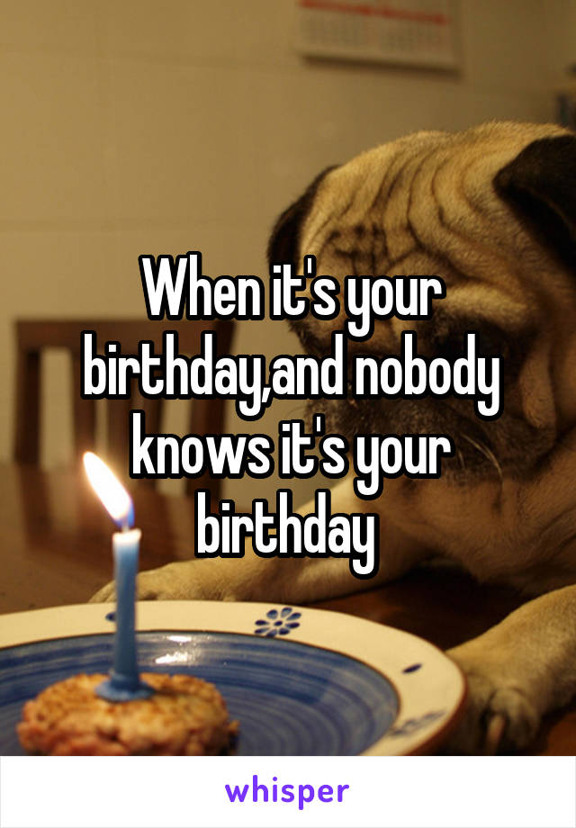 When it's your birthday,and nobody knows it's your birthday 
