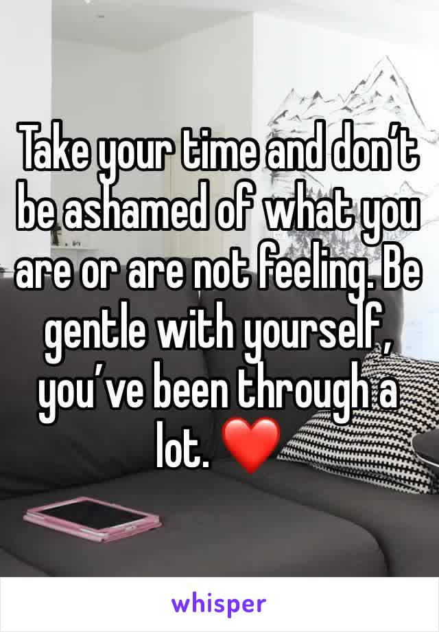 Take your time and don’t be ashamed of what you are or are not feeling. Be gentle with yourself, you’ve been through a lot. ❤️