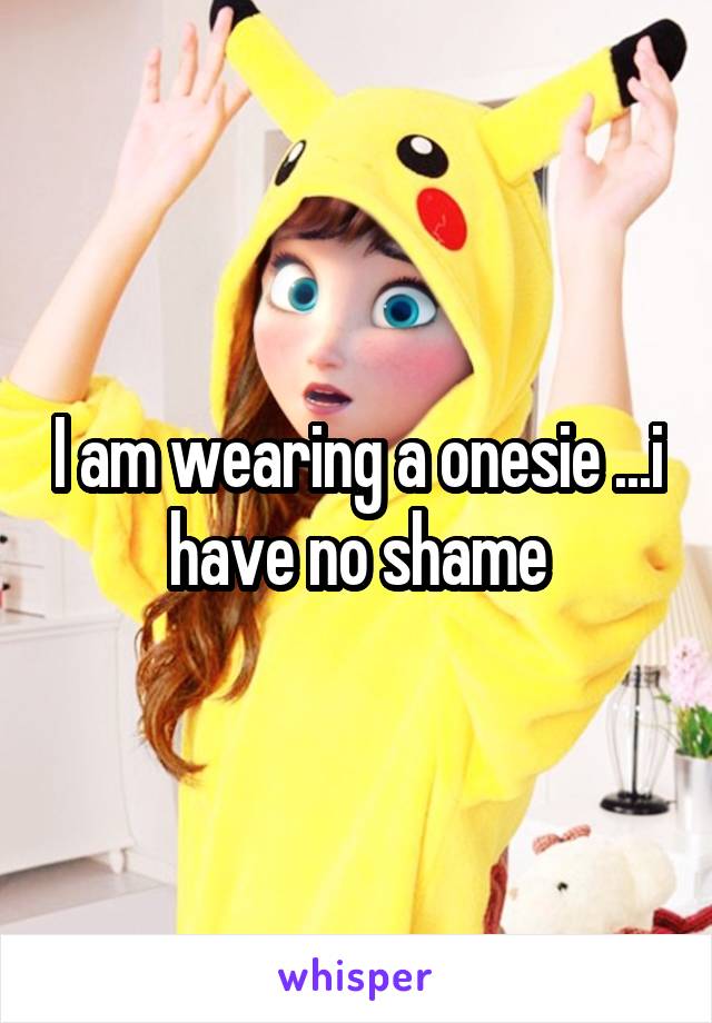 I am wearing a onesie ...i have no shame