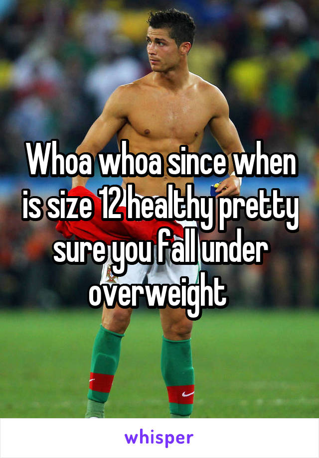 Whoa whoa since when is size 12 healthy pretty sure you fall under overweight 