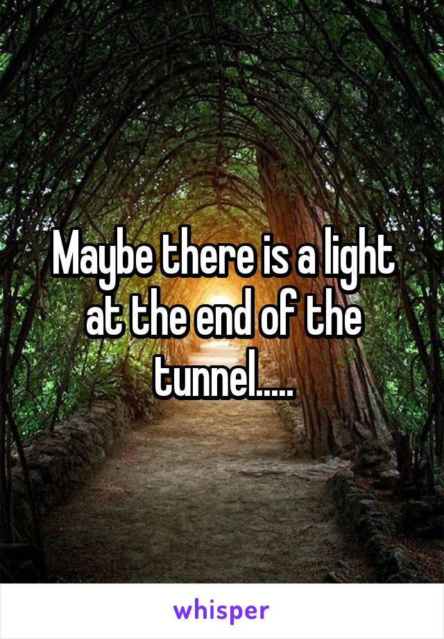 Maybe there is a light at the end of the tunnel.....