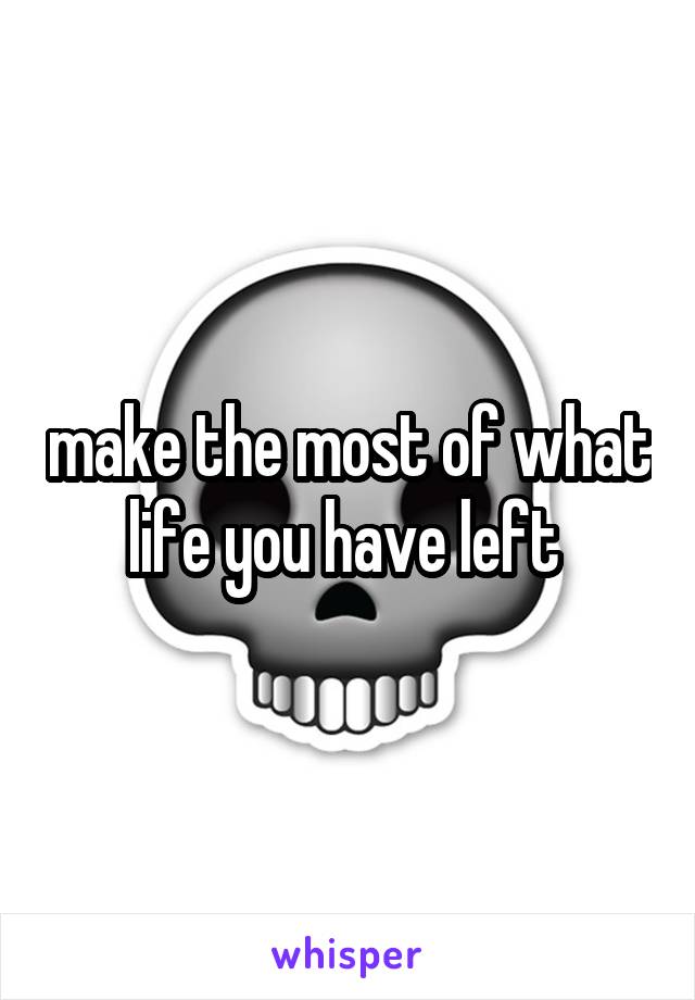 make the most of what life you have left 