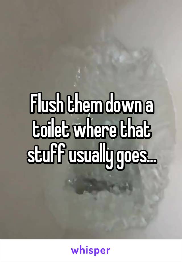 Flush them down a toilet where that stuff usually goes...