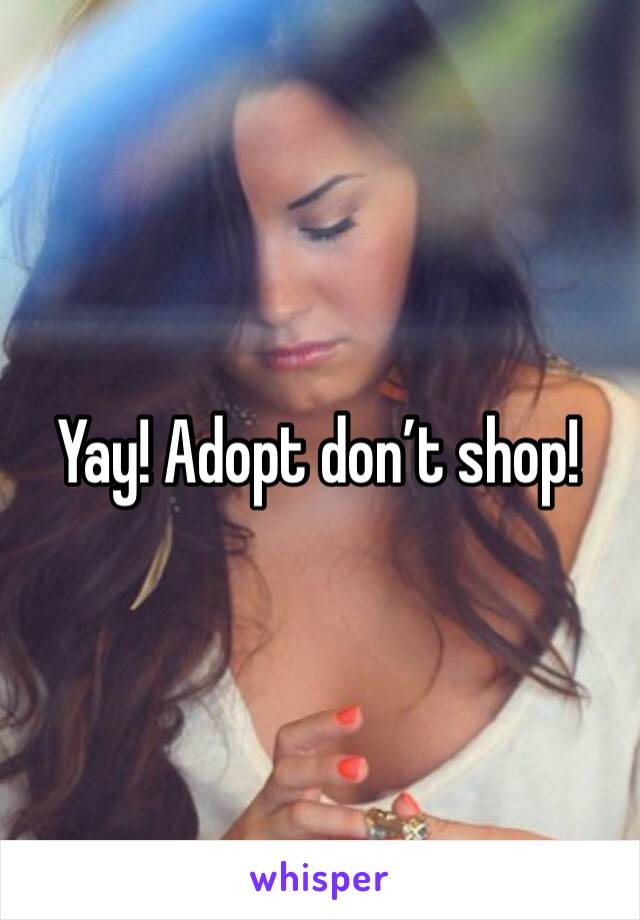 Yay! Adopt don’t shop! 