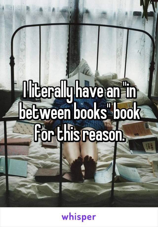I literally have an "in between books" book for this reason.
