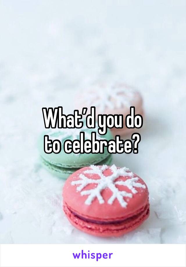 What’d you do to celebrate?