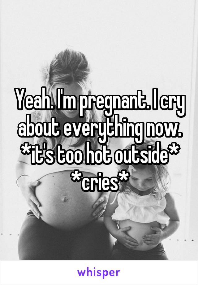 Yeah. I'm pregnant. I cry about everything now. *it's too hot outside* *cries*