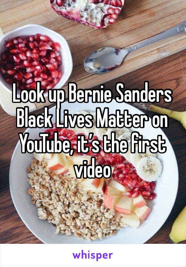 Look up Bernie Sanders Black Lives Matter on YouTube, it’s the first video