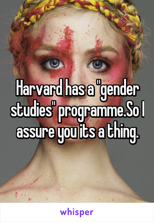 Harvard has a "gender studies" programme.So I assure you its a thing.