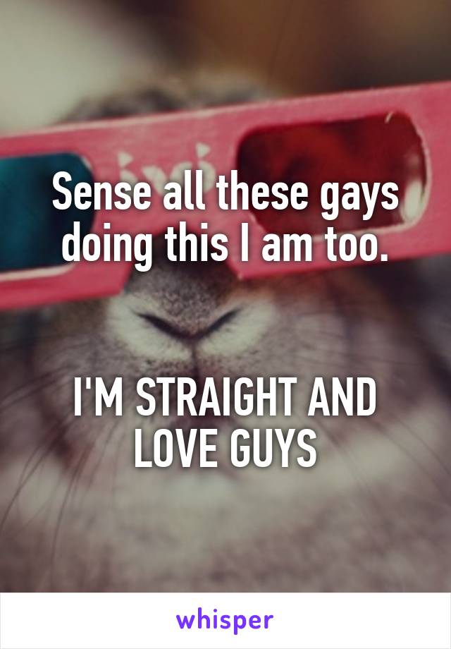 Sense all these gays doing this I am too.


I'M STRAIGHT AND LOVE GUYS