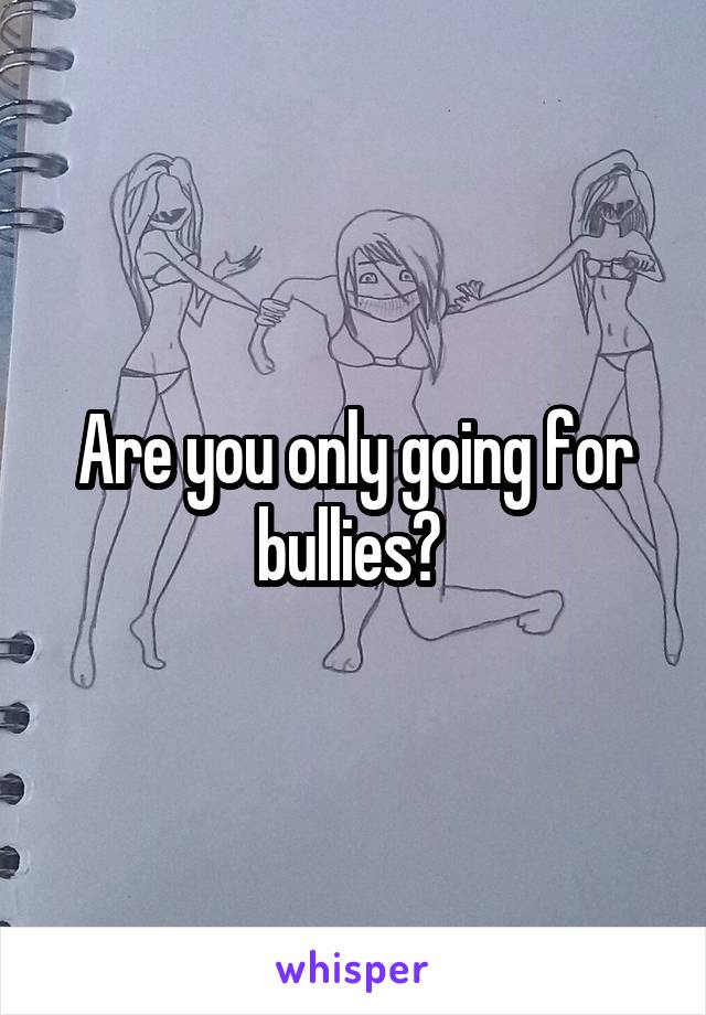 Are you only going for bullies? 